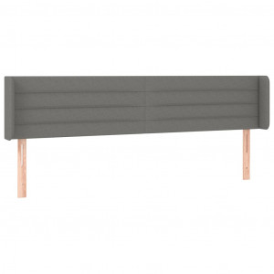 Cabeceira de cama c/ abas tecido 163x16x78/88cm cinzento-escuro H