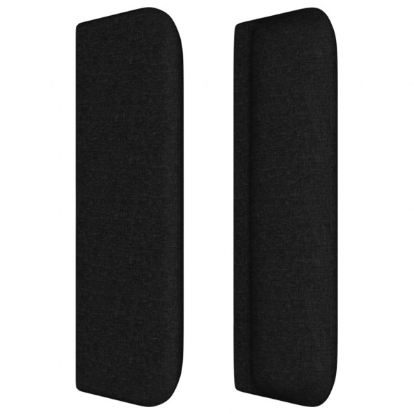 Cabeceira de cama c/ abas tecido 163x16x78/88 cm preto M 3