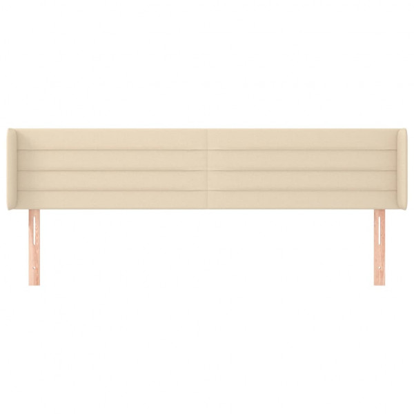 Cabeceira de cama c/ abas tecido 163x16x78/88 cm creme M 3