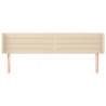 Cabeceira de cama c/ abas tecido 163x16x78/88 cm creme 3