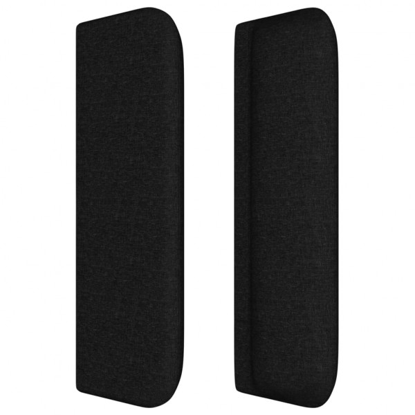 Cabeceira de cama c/ abas tecido 203x16x78/88 cm preto M 4