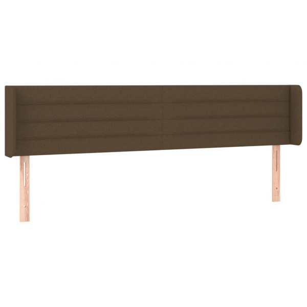 Cabeceira de cama c/ abas tecido 203x16x78/88cm castanho-escuro M 2