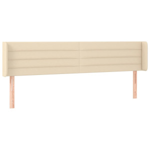Cabeceira de cama c/ abas tecido 203x16x78/88 cm creme H
