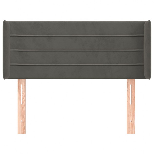 Cabeceira de cama c/ abas veludo 83x16x78/88 cm cinzento-escuro M 3
