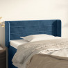 Cabeceira de cama c/ abas veludo 83x16x78/88 cm azul-escuro 1
