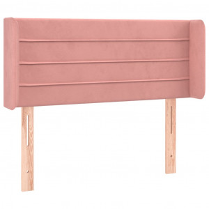 Cabeceira de cama c/ abas veludo 83x16x78/88 cm rosa H