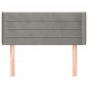 Cabeceira de cama c/ abas veludo 93x16x78/88 cm cinzento-claro 3