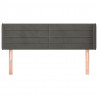 Cabeceira de cama c/ abas veludo 147x16x78/88cm cinzento-escuro 3