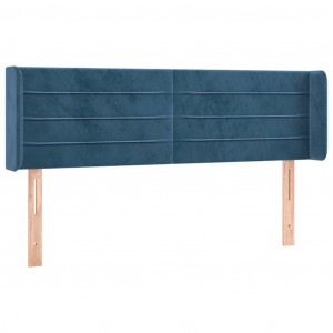 Cabeceira de cama c/ abas tecido 147x16x78/88cm azul-escuro H