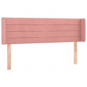 Cabeceira de cama c/ abas veludo 147x16x78/88 cm rosa H