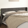 Cabeceira de cama c/ abas veludo 163x16x78/88cm cinzento-escuro 1