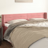 Cabeceira de cama c/ abas veludo 163x16x78/88 cm rosa 1