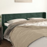 Cabeceira de cama c/ abas veludo 203x16x78/88cm verde-escuro 1