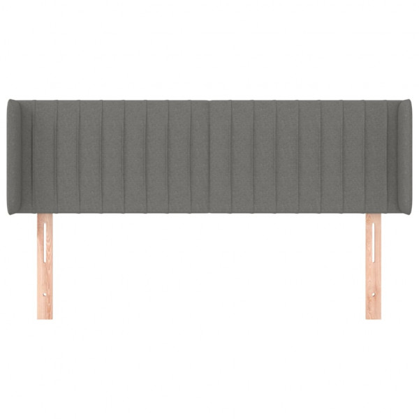 Cabeceira de cama c/ abas tecido 147x16x78/88cm cinzento-escuro M 3