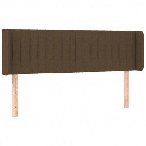 Cabeceira de cama c/ abas tecido 147x16x78/88cm castanho-escuro H