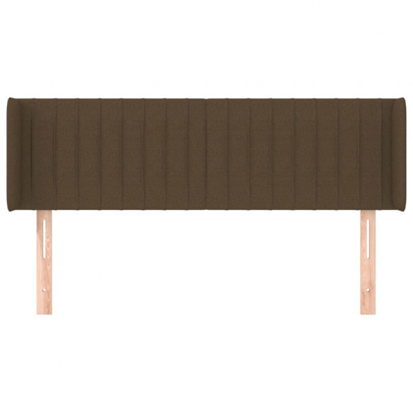 Cabeceira de cama c/ abas tecido 147x16x78/88cm castanho-escuro M 3