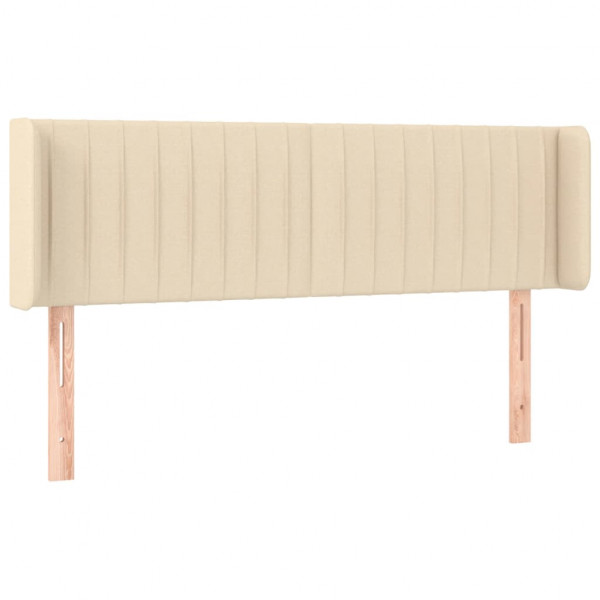 Cabeceira de cama c/ abas tecido 147x16x78/88 cm creme M 2