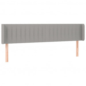 Cabeceira de cama c/ abas tecido 147x16x78/88 cm cinzento-claro H