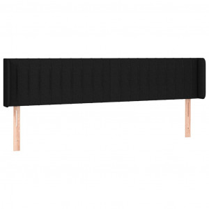 Cabeceira de cama c/ abas tecido 163x16x78/88 cm preto H