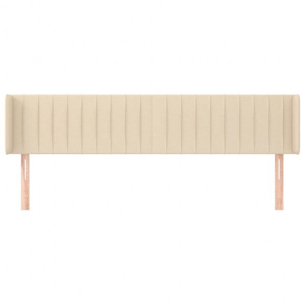 Cabeceira de cama c/ abas tecido 163x16x78/88 cm creme M 3