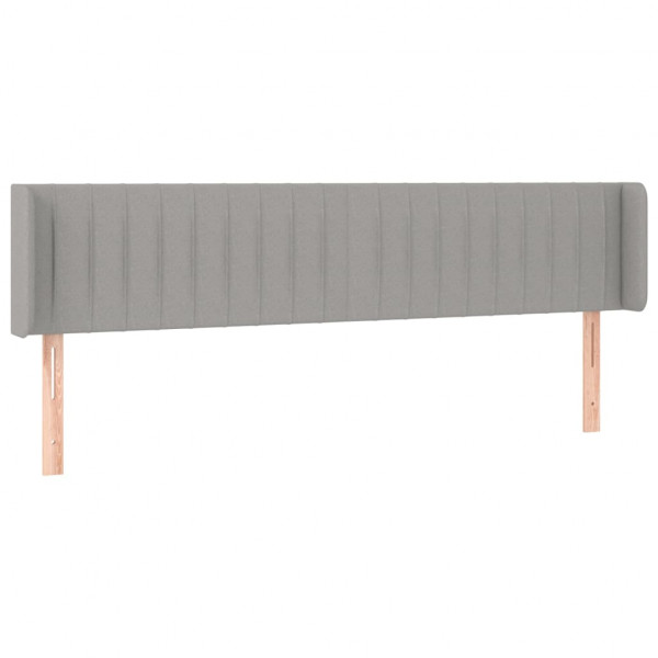 Cabeceira de cama c/ abas tecido 183x16x78/88 cm cinzento-claro M 2