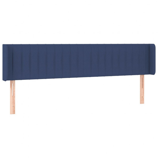 Cabeceira de cama c/ abas tecido 203x16x78/88 cm azul M 2