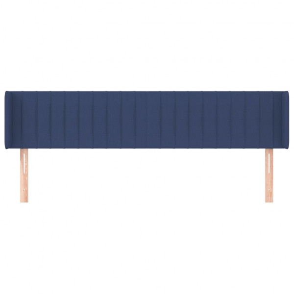 Cabeceira de cama c/ abas tecido 203x16x78/88 cm azul M 3