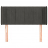 Cabeceira de cama c/ abas veludo 83x16x78/88 cm cinzento-escuro 3