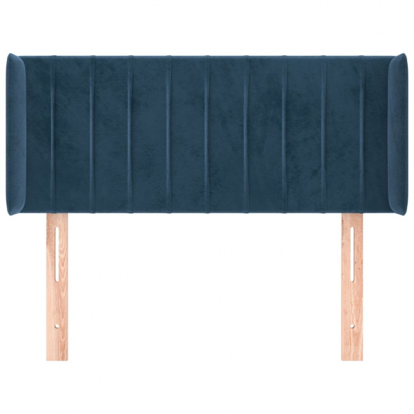 Cabeceira de cama c/ abas veludo 83x16x78/88 cm azul-escuro M 3
