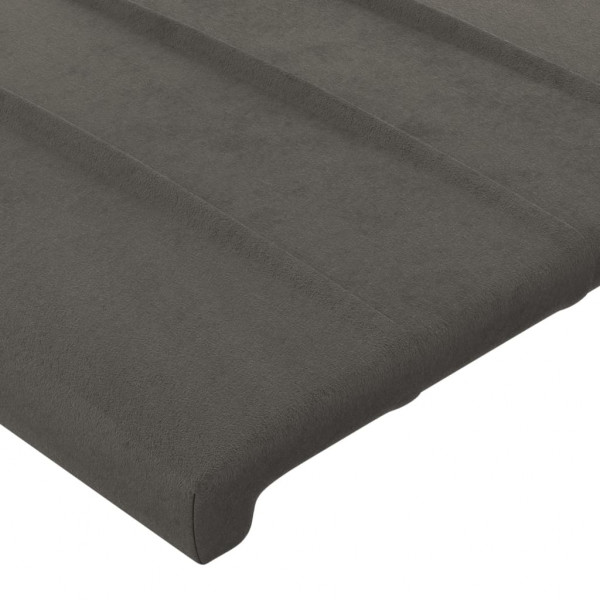 Cabeceira de cama c/ abas veludo 93x16x78/88 cm cinzento-escuro M 5