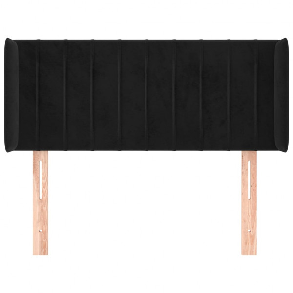 Cabeceira de cama c/ abas veludo 93x16x78/88 cm preto M 3