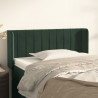 Cabeceira de cama c/ abas veludo 93x16x78/88 cm verde-escuro 1