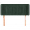 Cabeceira de cama c/ abas veludo 93x16x78/88 cm verde-escuro 3