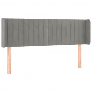 Cabecero de terciopelo gris claro 147x16x78/88 cm H