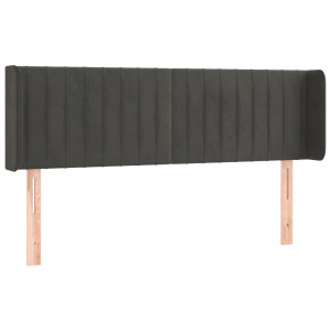 Cabecero de terciopelo gris oscuro 147x16x78/88 cm H