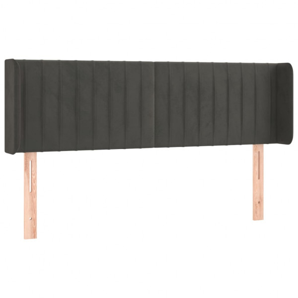 Cabecero de terciopelo gris oscuro 147x16x78/88 cm M 2