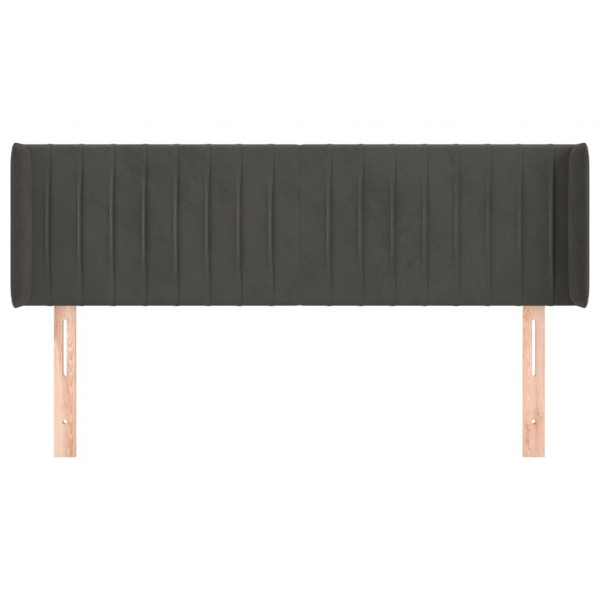 Cabecero de terciopelo gris oscuro 147x16x78/88 cm M 3