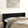 Cabeceira de cama c/ abas tecido 147x16x78/88 cm preto 1