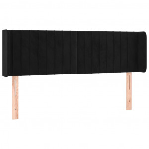 Cabecero de terciopelo negro 147x16x78/88 cm H