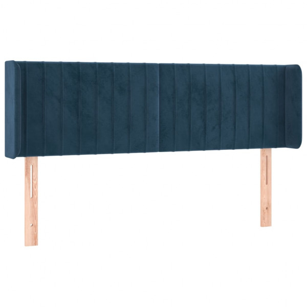 Cabeceira de cama c/ abas tecido 147x16x78/88cm azul-escuro M 2