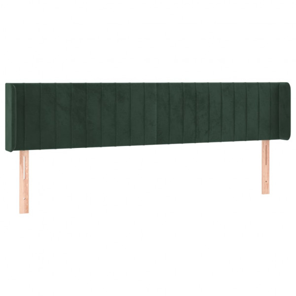 Cabecero de terciopelo verde oscuro 203x16x78/88 cm M 2