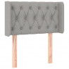 Cabeceira de cama c/ abas tecido 83x16x78/88 cm cinzento-claro 2