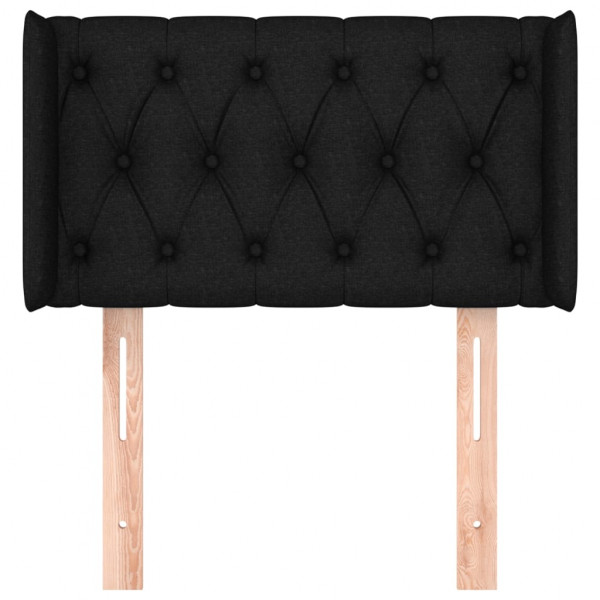 Cabeceira de cama c/ abas tecido 83x16x78/88 cm preto M 3