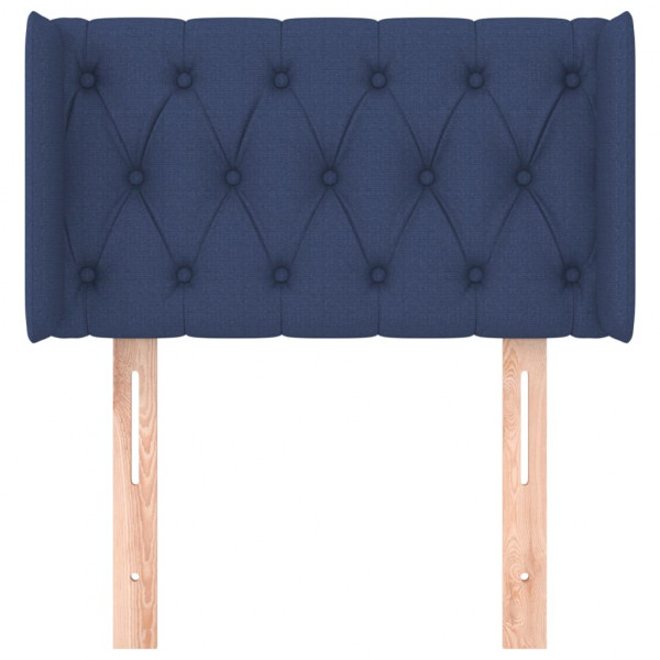 Cabeceira de cama c/ abas tecido 83x16x78/88 cm azul M 3