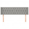 Cabeceira de cama c/ abas tecido 147x16x78/88 cm cinzento-claro 3