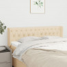 Cabeceira de cama c/ abas tecido 163x16x78/88 cm creme 1