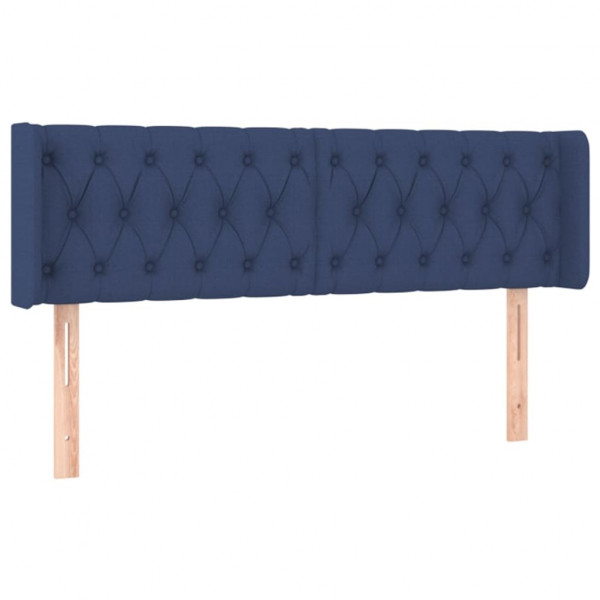 Cabeceira de cama c/ abas tecido 163x16x78/88 cm azul M 2