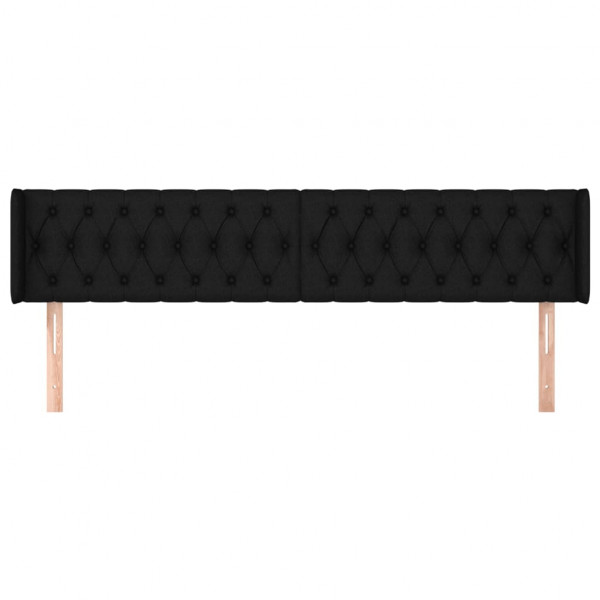 Cabecero de tela negro 203x16x78/88 cm M 3