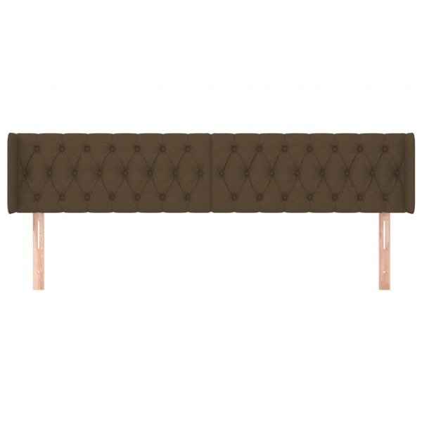 Cabeceira de cama c/ abas tecido 203x16x78/88cm castanho-escuro M 3