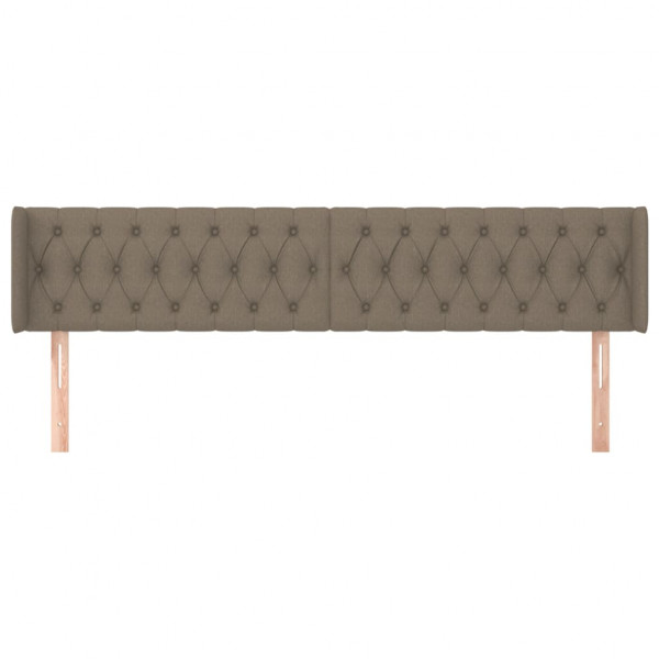 Cabeceira cama abas tecido 203x16x78/88 cm cinzento-acastanhado M 3